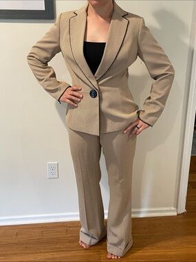 Vintage Y2K Focus 2000 Yellow Pant Suit Set size 6